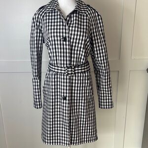 Anne Klein Monochrome Checkered Raincoat in size medium